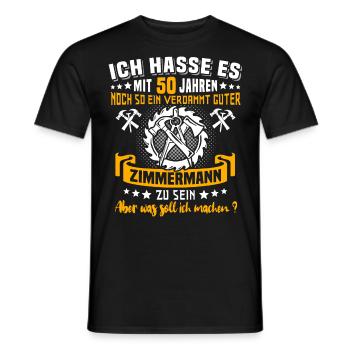 Zimmermann 50. Geburtstag 50 Jahre Alt Zimmerer - Männer T-Shirt - Schwarz - Vorne - AI Model Male 178 light (178cm)