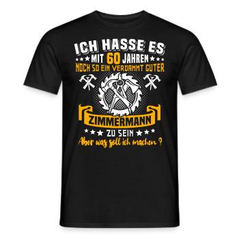 Zimmermann 60. Geburtstag 60 Jahre Alt Zimmerer - Männer T-Shirt - Schwarz - Vorne - AI Model Male 178 light (178cm)