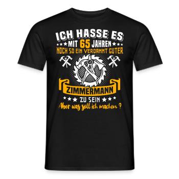 Zimmermann 65. Geburtstag 65 Jahre Zimmerer - Männer T-Shirt - Schwarz - Vorne - AI Model Male 178 light (178cm)