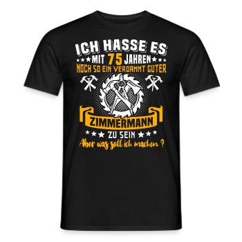 Zimmermann 75. Geburtstag 75 Jahre Alt Zimmerer - Männer T-Shirt - Schwarz - Vorne - AI Model Male 178 light (178cm)