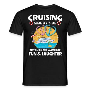 Cruise Couple Sea Voyage Cruise Ship - Men's T-Shirt - black - Front - AI Model Male 178 light (178cm)