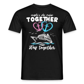 Cruise Couple Sea Voyage Cruise Ship - Men's T-Shirt - black - Front - AI Model Male 178 light (178cm)