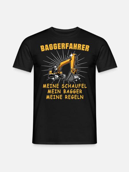 Bagger Baggerfahrer Baggern - Männer T-Shirt - Schwarz