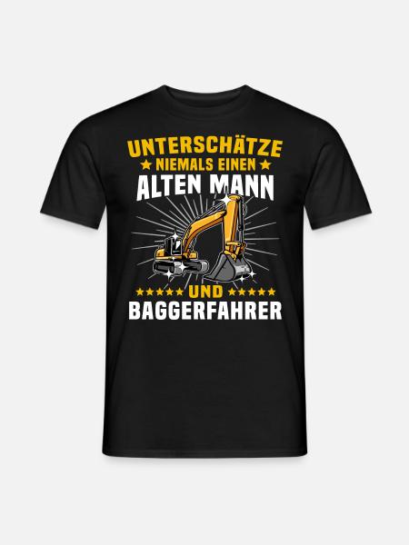Bagger Baggerfahrer Baggern - Männer T-Shirt - Schwarz