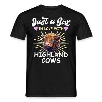 Highland Cattle Girl Highland Cow - T-shirt homme - noir - Devant - AI Model Male 178 light (178cm)