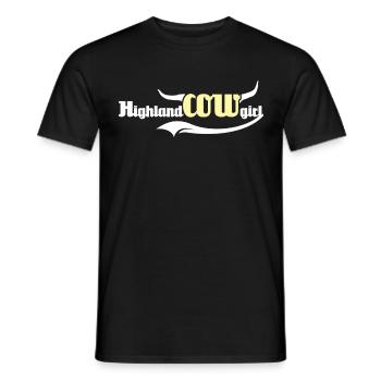 Highland Cattle Girl Highland Cow - T-shirt homme - noir - Devant - AI Model Male 178 light (178cm)