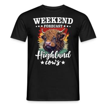 Highland Cattle Weekend Highland Cow - T-shirt homme - noir - Devant - AI Model Male 178 light (178cm)