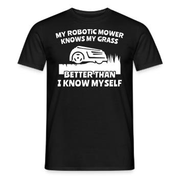 Tondeuse robot - T-shirt homme - noir - Devant - AI Model Male 178 light (178cm)
