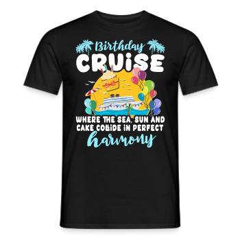 Cruise Birthday Sea Voyage - Men's T-Shirt - black - Front - AI Model Male 178 light (178cm)