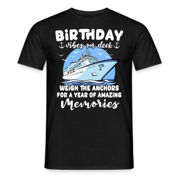 Cruise Birthday Sea Voyage - Men's T-Shirt - black - Front - AI Model Male 178 light (178cm)