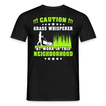 Chuchoteur de tondeuse à gazon - T-shirt homme - noir - Devant - AI Model Male 178 light (178cm)