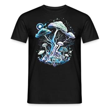 Zauberpilze, Pilze, Magic mushrooms, psychedelic - Männer T-Shirt - Schwarz - Vorne - AI Model Male 178 light (178cm)