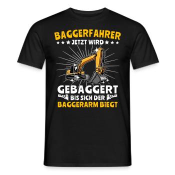 Bagger Baggerfahrer - Männer T-Shirt - Schwarz - Vorne - AI Model Male 178 light (178cm)