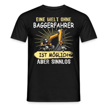 Bagger Baggerfahrer - Männer T-Shirt - Schwarz - Vorne - AI Model Male 178 light (178cm)