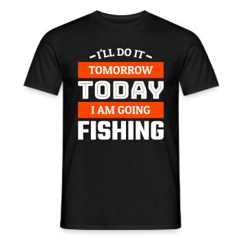 Lustiges Angler T-Shirt Geschenkidee für Fischer - Männer T-Shirt - Schwarz - Vorne - AI Model Male 178 light (178cm)