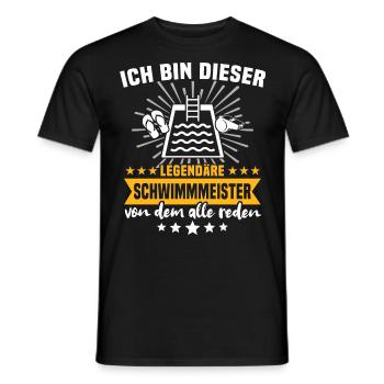 Schwimmmeister Bademeister - Männer T-Shirt - Schwarz - Vorne - AI Model Male 178 light (178cm)