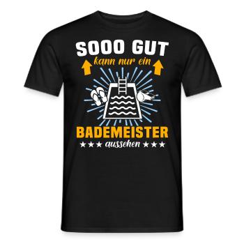 Schwimmmeister Bademeister - Männer T-Shirt - Schwarz - Vorne - AI Model Male 178 light (178cm)