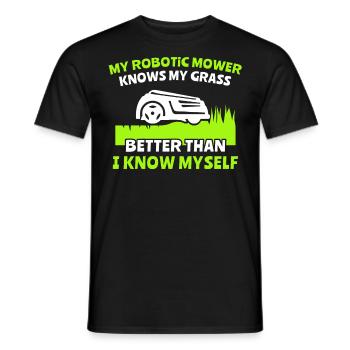 Tondeuse robot - T-shirt homme - noir - Devant - AI Model Male 178 light (178cm)