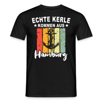 Hamburg - Männer T-Shirt - Schwarz - Vorne - AI Model Male 178 light (178cm)