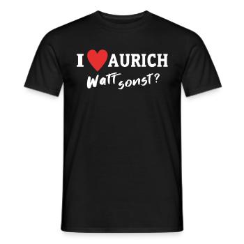 Ich Liebe Aurich - Männer T-Shirt - Schwarz - Vorne - AI Model Male 178 light (178cm)