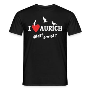 I Love Aurich Ich Liebe Aurich - Männer T-Shirt - Schwarz - Vorne - AI Model Male 178 light (178cm)