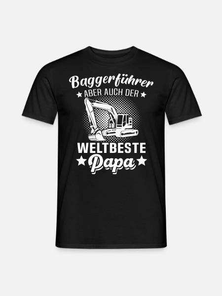 Bagger Papa Baggerfahrer - Männer T-Shirt - Schwarz