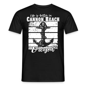 Cannon Beach OU - T-shirt homme - noir - Devant - AI Model Male 178 light (178cm)