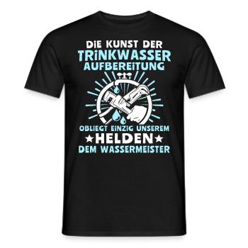 Wassermeister Sprüche Wasserversorgungstechniker - Männer T-Shirt - Schwarz - Vorne - AI Model Male 178 light (178cm)