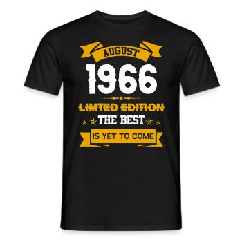 August 1966 Geburtstagsgeschenk - Männer T-Shirt - Schwarz - Vorne - AI Model Male 178 light (178cm)