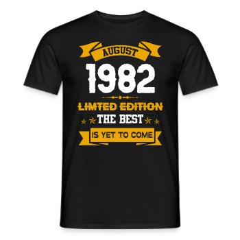August 1982 Geburtstagsgeschenk - Männer T-Shirt - Schwarz - Vorne - AI Model Male 178 light (178cm)