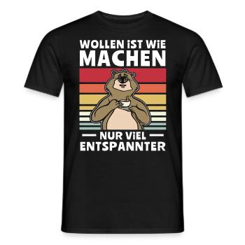 Bär Chillen Wollen Machen - Männer T-Shirt - Schwarz - Vorne - AI Model Male 178 light (178cm)