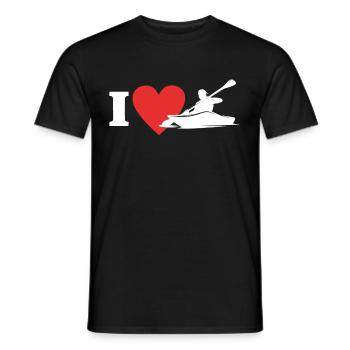 Kayaking I Love Kayak - Männer T-Shirt - Schwarz - Vorne - AI Model Male 178 light (178cm)