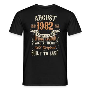 August 1982 Birthday Present - Men's T-Shirt - black - Front - AI Model Male 178 light (178cm)