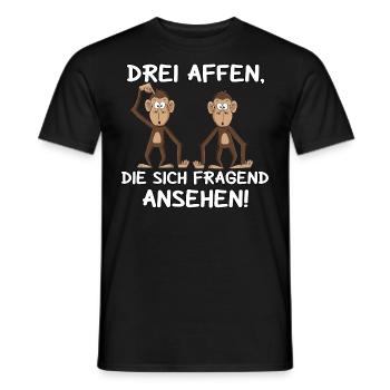 Drei Affen - Männer T-Shirt - Schwarz - Vorne - AI Model Male 178 light (178cm)