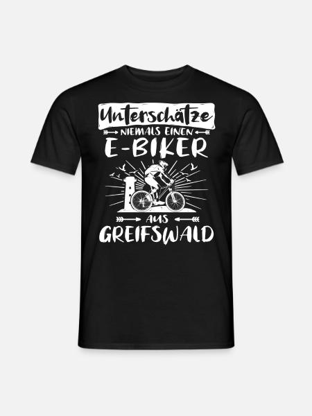 Greifswald Ebike Greifswalder Ebiker - Männer T-Shirt - Schwarz