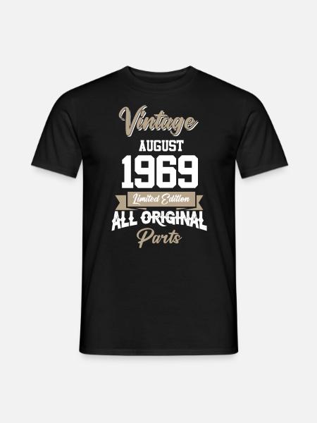 Août 1969 Cadeau d’anniversaire vintage - T-shirt homme - noir