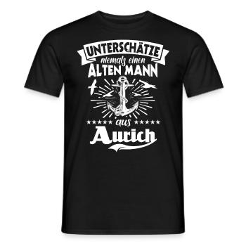 Aurich - Männer T-Shirt - Schwarz - Vorne - AI Model Male 178 light (178cm)