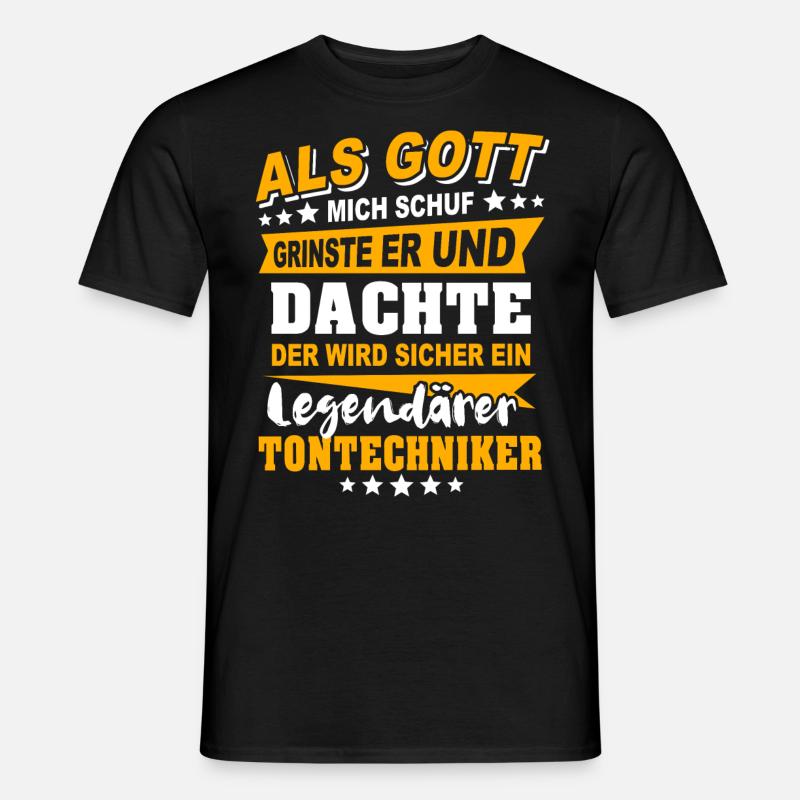 Tontechniker Sprüche - Männer T-Shirt - Schwarz