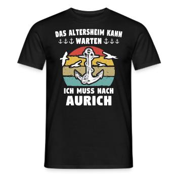 Aurich Sprüche - Männer T-Shirt - Schwarz - Vorne - AI Model Male 178 light (178cm)