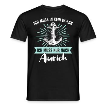 Aurich Sprüche - Männer T-Shirt - Schwarz - Vorne - AI Model Male 178 light (178cm)