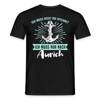 Aurich Sprüche - Männer T-Shirt - Schwarz - Vorne - AI Model Male 178 light (178cm)