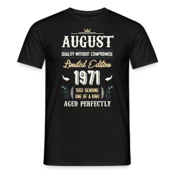 August 1971 Vintage Geburtstag Geschenk - Männer T-Shirt - Schwarz - Vorne - AI Model Male 178 light (178cm)