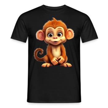 Niedlicher Affe für Kinder für Kinder - Männer T-Shirt - Schwarz - Vorne - AI Model Male 178 light (178cm)