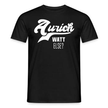 Aurich Sprüche - Männer T-Shirt - Schwarz - Vorne - AI Model Male 178 light (178cm)