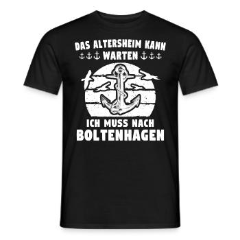 Boltenhagen Boltenhagener - Männer T-Shirt - Schwarz - Vorne - AI Model Male 178 light (178cm)