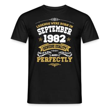 Vintage Aged To Perfection September 1982 - Männer T-Shirt - Schwarz - Vorne - AI Model Male 178 light (178cm)