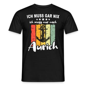 Aurich Spruch - Männer T-Shirt - Schwarz - Vorne - AI Model Male 178 light (178cm)