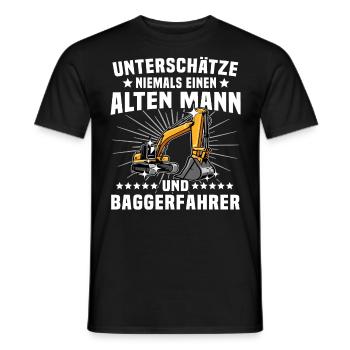 Baggerführer Geschenk - Männer T-Shirt - Schwarz - Vorne - AI Model Male 178 light (178cm)