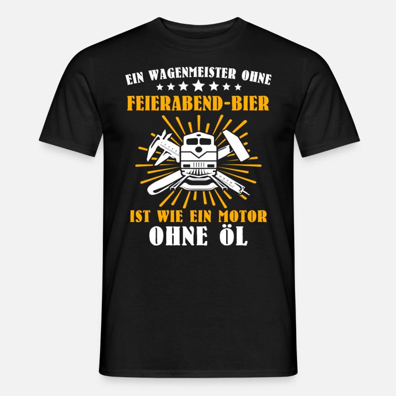 Wagenmeister Eisenbahn Zugtechniker - Männer T-Shirt - Schwarz