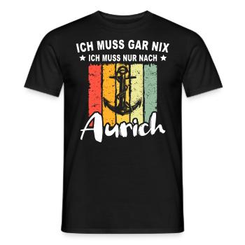 Aurich Sprüche Auricher - Männer T-Shirt - Schwarz - Vorne - AI Model Male 178 light (178cm)